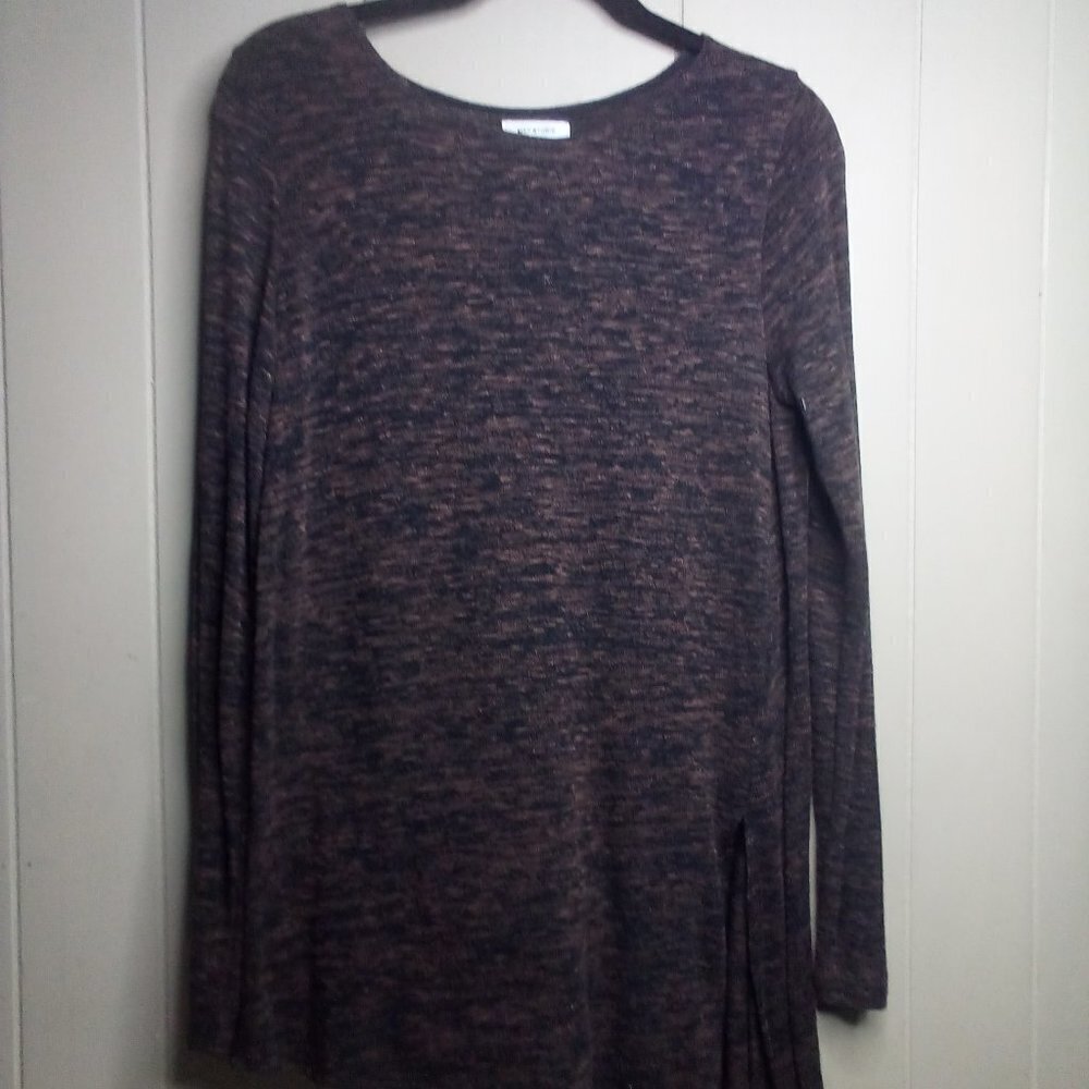 Max Studio Shirt M Long Sleeve Soft Brown Black